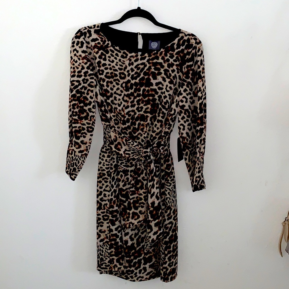 Vince Camuto Long Sleeve Leopard Dress